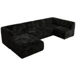 Narożnik MODARO U 5M - strona lewa - czarny, plusz