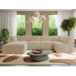 Narożnik MODARO U 5M - strona lewa - kremowy, plusz