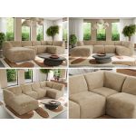 Narożnik MODARO U 5M - strona lewa - beżowy, plusz