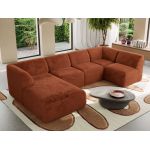 Narożnik MODARO U 5M - strona lewa - pomarańczowy, plusz