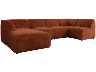 Narożnik MODARO U 5M - strona lewa - pomarańczowy, plusz