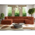 Narożnik MODARO U 5M - strona lewa - pomarańczowy, plusz