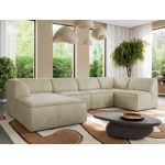 Narożnik MODARO U 5M - strona lewa - beżowy, welwet