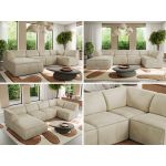 Narożnik MODARO U 5M - strona lewa - beżowy, welwet