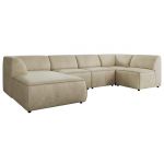 Narożnik MODARO U 5M - strona lewa - beżowy, welwet