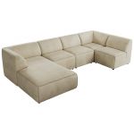 Narożnik MODARO U 5M - strona lewa - beżowy, welwet