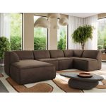 Narożnik MODARO U 5M - strona lewa - brązowy, welwet