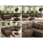 Narożnik MODARO U 5M - strona lewa - brązowy, welwet