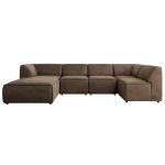 Narożnik MODARO U 5M - strona lewa - brązowy, welwet