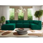 Narożnik MODARO U 5M - strona lewa - ciemnozielony, welwet