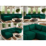 Narożnik MODARO U 5M - strona lewa - ciemnozielony, welwet