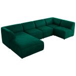 Narożnik MODARO U 5M - strona lewa - ciemnozielony, welwet