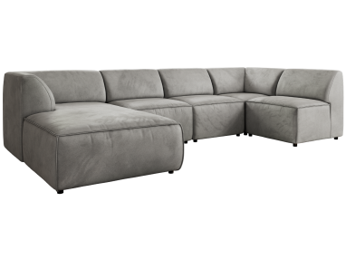 Narożnik MODARO U 5M - strona lewa - jasnoszary, welwet