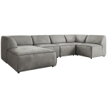 Narożnik MODARO U 5M - strona lewa - jasnoszary, welwet