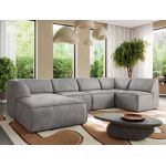 Narożnik MODARO U 5M - strona lewa - jasnoszary, welwet