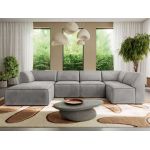 Narożnik MODARO U 5M - strona lewa - jasnoszary, welwet