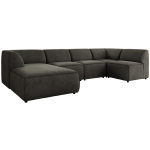 Narożnik MODARO U 5M - strona lewa - ciemnoszary, welwet