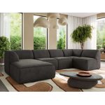 Narożnik MODARO U 5M - strona lewa - ciemnoszary, welwet