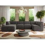 Narożnik MODARO U 5M - strona lewa - ciemnoszary, welwet