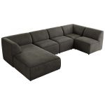 Narożnik MODARO U 5M - strona lewa - ciemnoszary, welwet