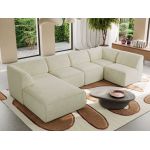 Narożnik MODARO U 5M - strona lewa - kremowy, struktura