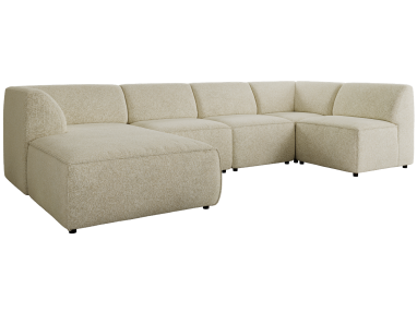 Narożnik MODARO U 5M - strona lewa - kremowy, struktura