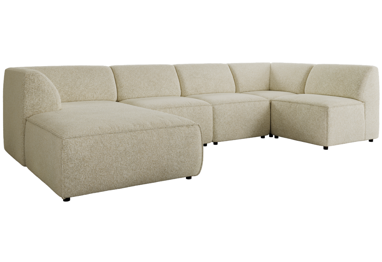 Narożnik MODARO U 5M - strona lewa - kremowy, struktura