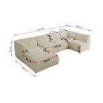 Narożnik MODARO U 5M - strona lewa - kremowy, struktura