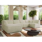 Narożnik MODARO U 5M - strona lewa - kremowy, struktura