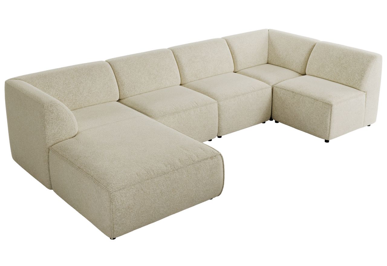 Narożnik MODARO U 5M - strona lewa - kremowy, struktura