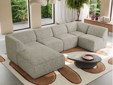 Narożnik MODARO U 5M - strona lewa - beżowy, struktura