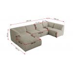 Narożnik MODARO U 5M - strona lewa - beżowy, struktura