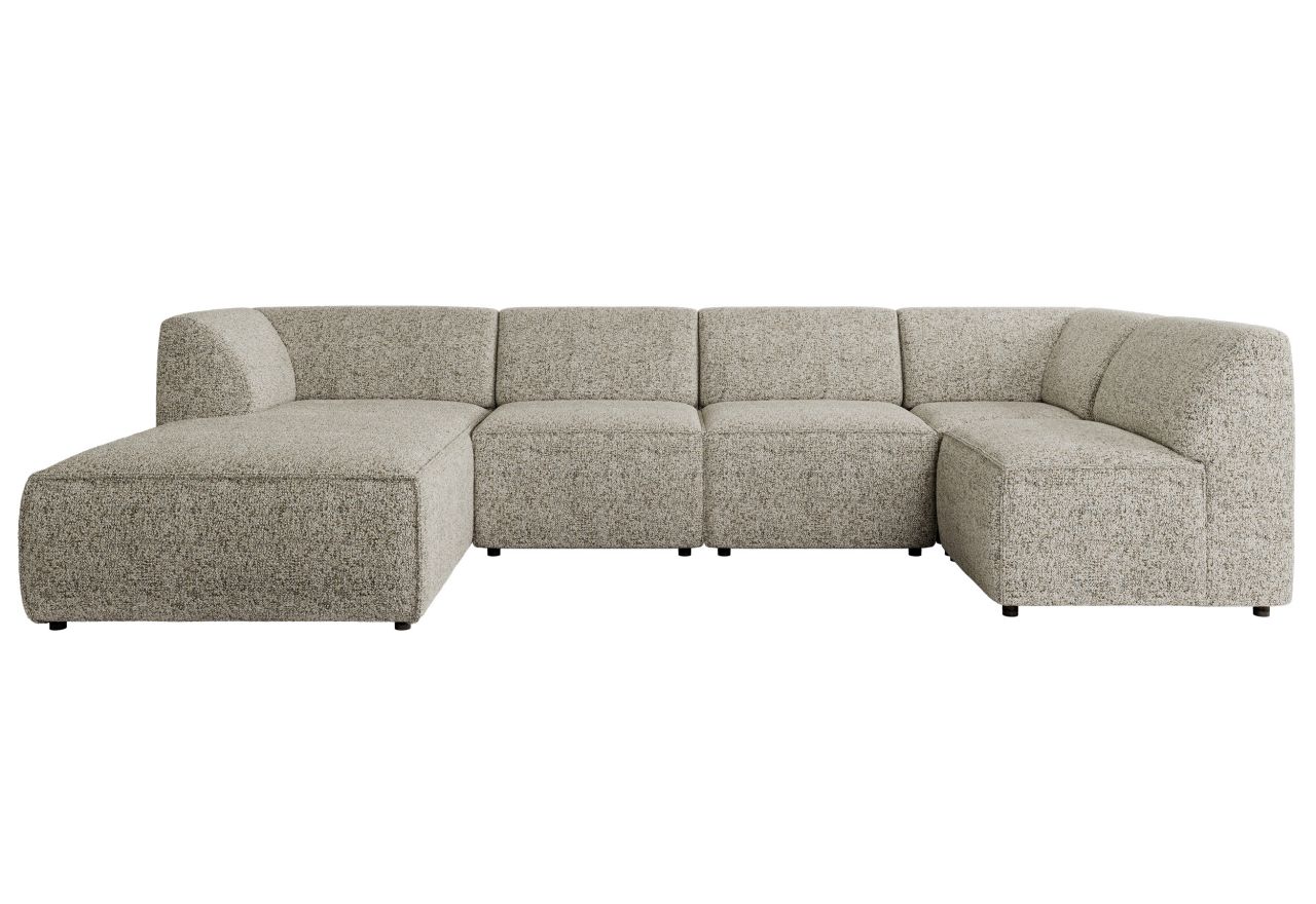 Narożnik MODARO U 5M - strona lewa - beżowy, struktura