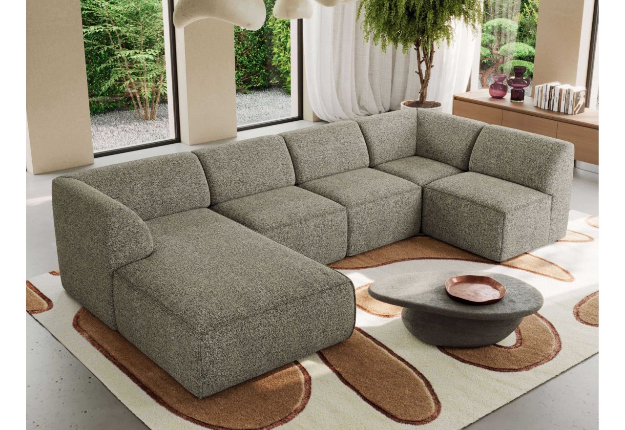 Narożnik MODARO U 5M - strona lewa - szary, struktura