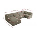 Narożnik MODARO U 5M - strona lewa - szary, struktura