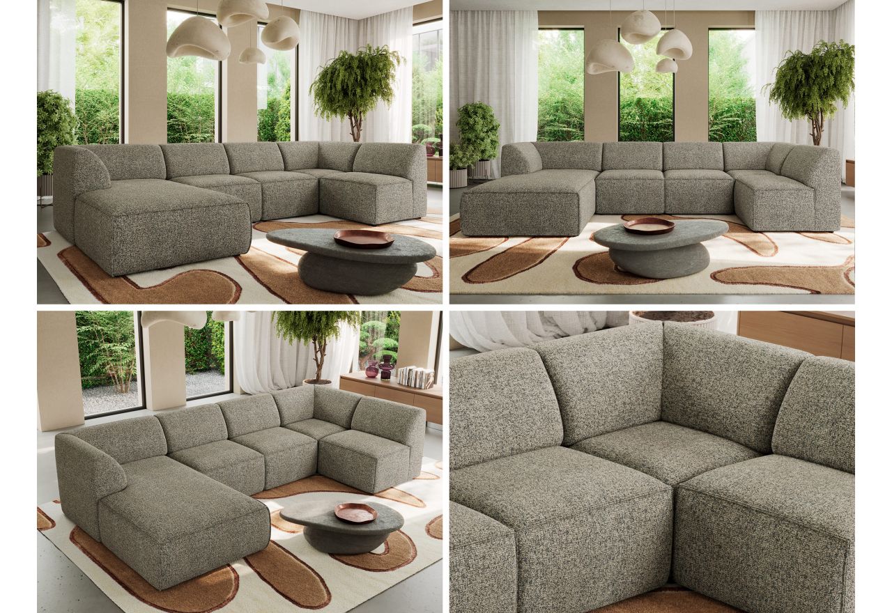 Narożnik MODARO U 5M - strona lewa - szary, struktura