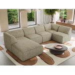 Narożnik MODARO U 5M - strona lewa - ciemnobeżowy, struktura