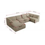 Narożnik MODARO U 5M - strona lewa - ciemnobeżowy, struktura