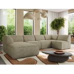 Narożnik MODARO U 5M - strona lewa - ciemnobeżowy, struktura