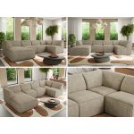 Narożnik MODARO U 5M - strona lewa - ciemnobeżowy, struktura