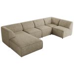 Narożnik MODARO U 5M - strona lewa - ciemnobeżowy, struktura