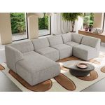 Narożnik MODARO U 5M - strona lewa - jasnoszary, struktura