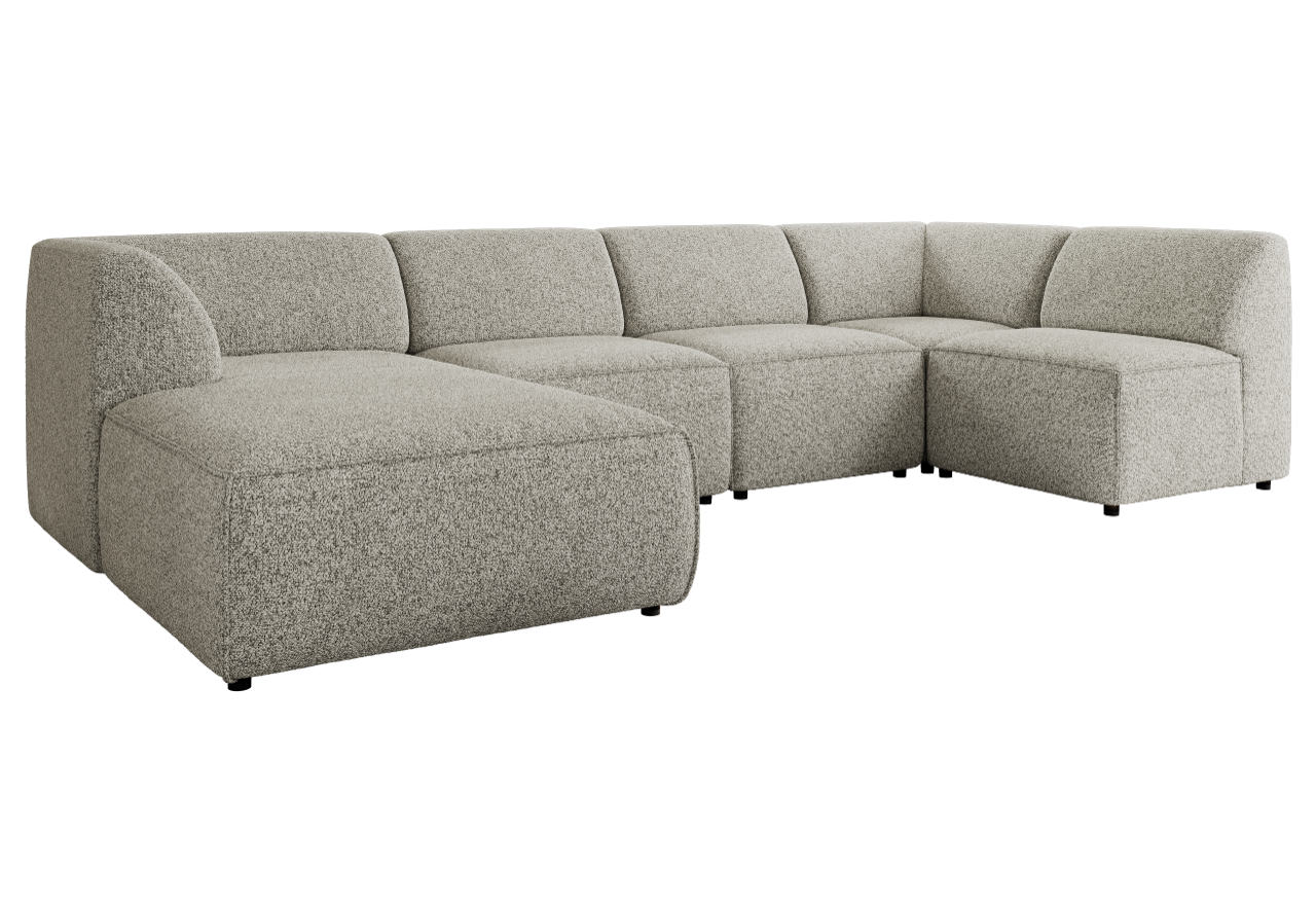 Narożnik MODARO U 5M - strona lewa - jasnoszary, struktura