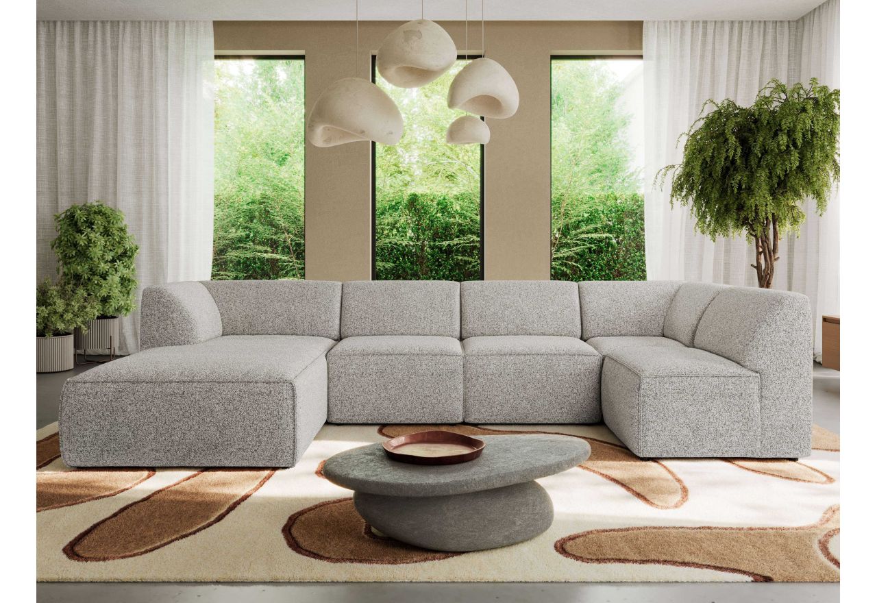 Narożnik MODARO U 5M - strona lewa - jasnoszary, struktura