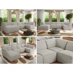 Narożnik MODARO U 5M - strona lewa - jasnoszary, struktura