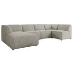 Narożnik MODARO U 5M - strona lewa - jasnoszary, struktura