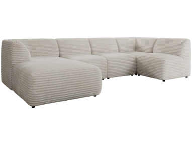 Narożnik MODARO U 5M - strona lewa - beżowy, sztruks