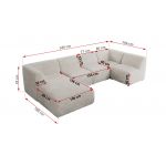 Narożnik MODARO U 5M - strona lewa - beżowy, sztruks