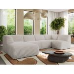 Narożnik MODARO U 5M - strona lewa - beżowy, sztruks