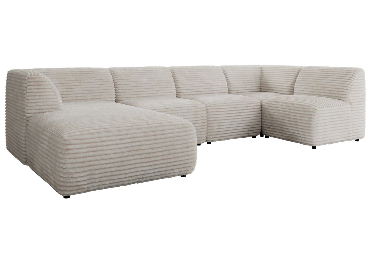 Narożnik MODARO U 5M - strona lewa - beżowy, sztruks